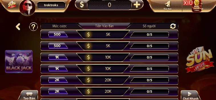 Black Jack Tại SunWin Đỉnh Cao Đấu Trí Săn Thưởng Lớn Cho Mọi Game Thủ