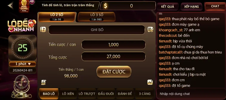Tốc Chiến Tốc Thắng Với Loại Hình Lô Đề Nhanh Tại SunWin Đổi Thưởng Siêu Tốc