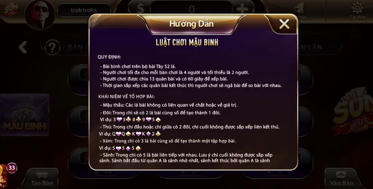 Khám Phá Nghệ Thuật Xếp Bài Mậu Binh Tại SunWin Ăn Tiền Thật Cực Khủng