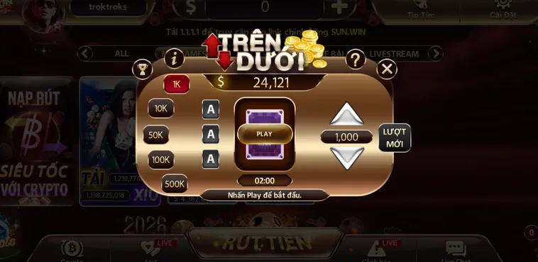 Minigame Trên Dưới Tại SunWin Đỉnh Cao Giải Trí Săn Thưởng Lớn Mỗi Ngày