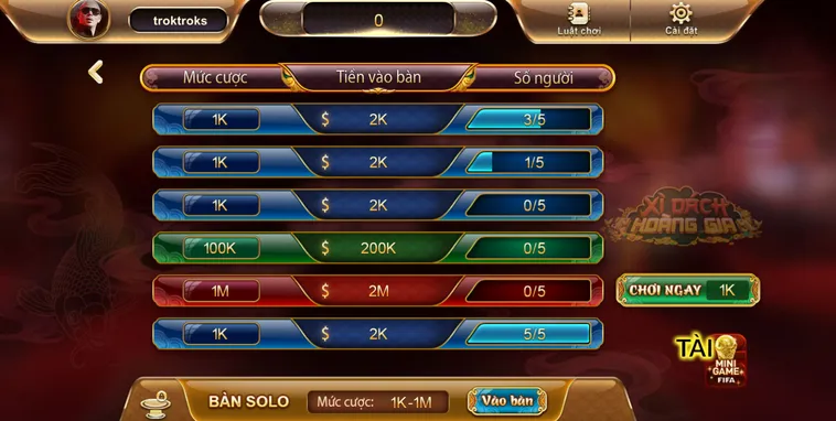 Xì Dách Hoàng Gia Tại SunWin Sảnh Bài Đẳng Cấp Săn Thưởng Khủng Mỗi Ngày